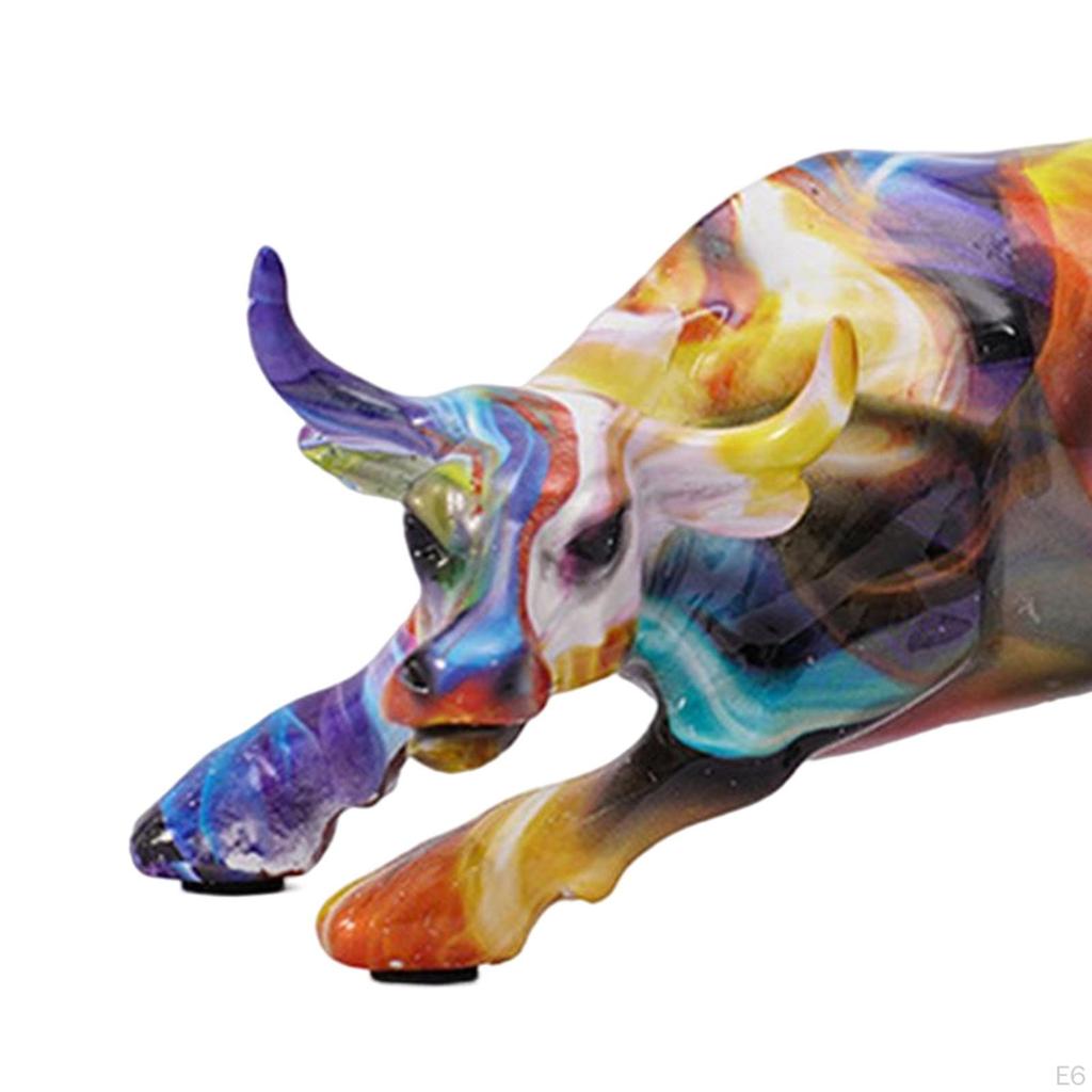 Resin Bull Sculpture Set for Home Decor