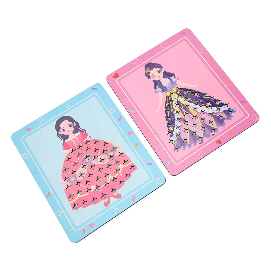 Poking Princess Dress Craft Kit Fine Motor Skill 3D Painting Fine Motor Skill Princess Dress Up Toys