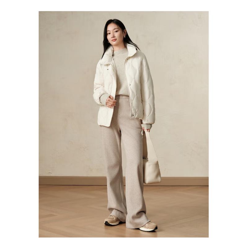 JZ·ANNACAU Women's Stand-Collar Short Duck Down Jacket