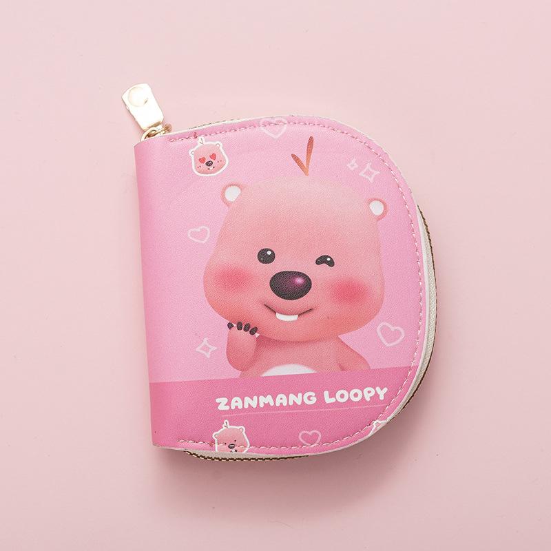 Short Purse Beaver Anime Cute Cartoon Student Mini Zipper Ladies Coin Purse