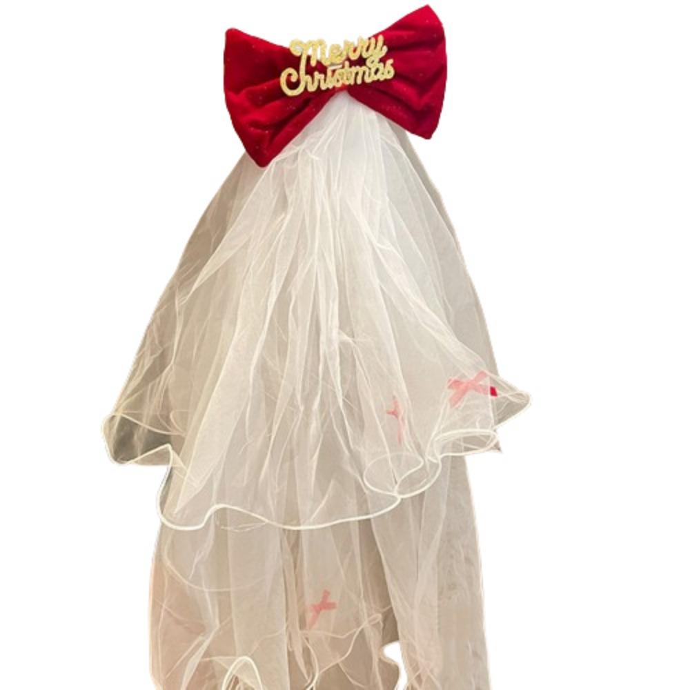 Creative Christmas Veil Headband Lace White Bridal Tulle  Christmas Party Cosplay