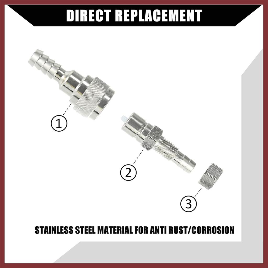 5/16" Boat Fuel Connector Male Female and Locking Nut for Tohatsu for Nissan Outboard 5-90HP Engine/Marine Boat Motor Fuel Tank Connector/Stainless