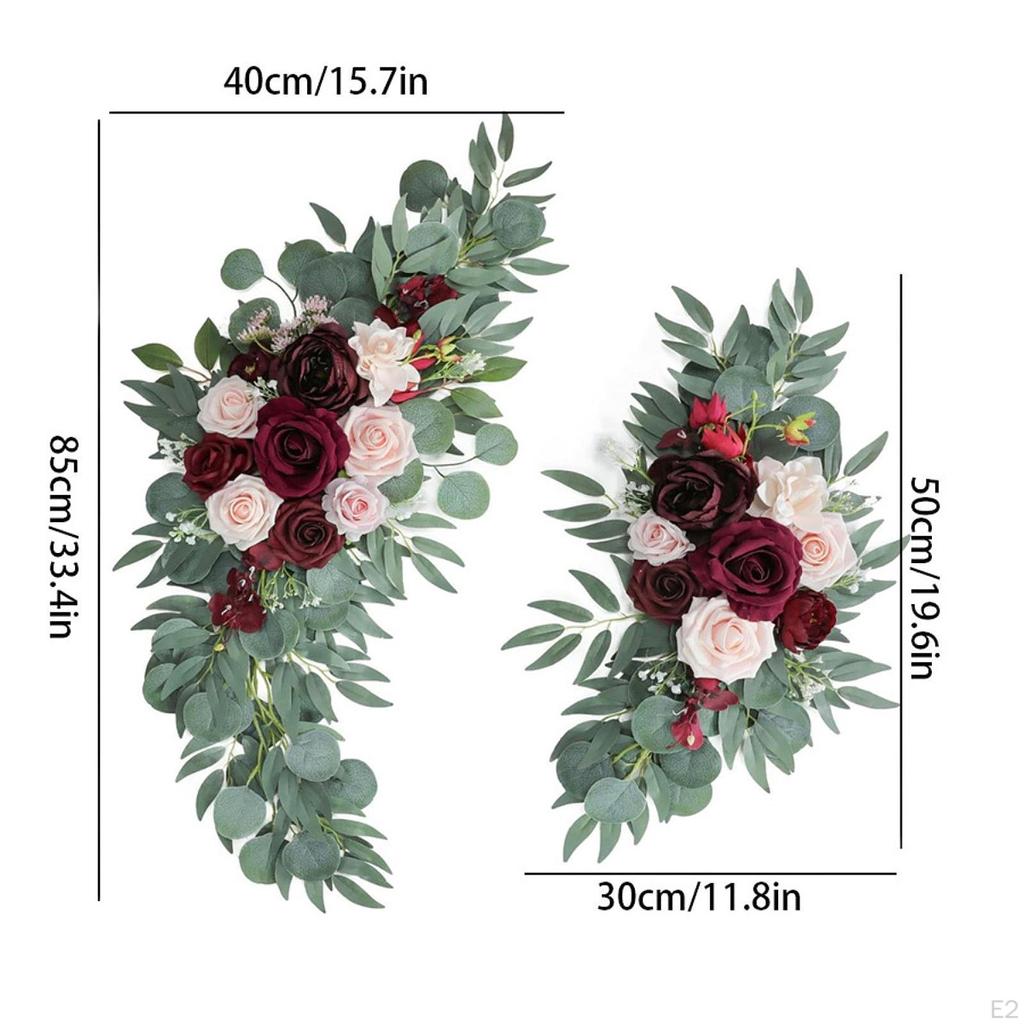 2 Stück Hochzeitsbogen Blumen Künstliche Blumengirlanden Grüne Blätter Blumiger Hintergrunddekor für