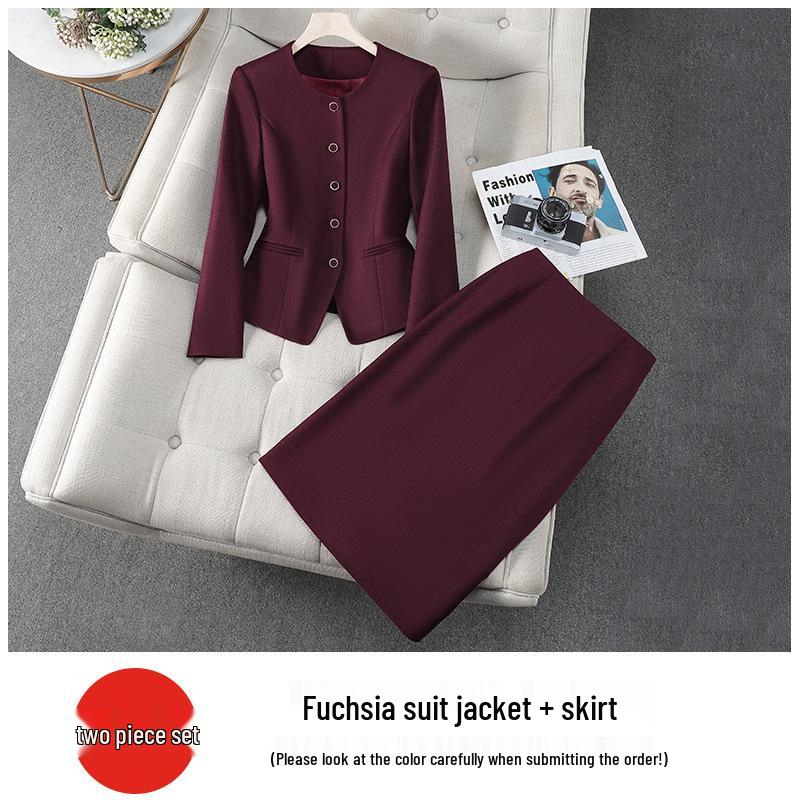Elegant Navy Blue Women's Suit Set - Autumn 2025 High-end Professional Salon Attire