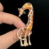 Stylish Enamel Giraffe Brooches for Women Unisex Animal Pins Friend Event Party New Gifts Jewelry Decoration Accessories