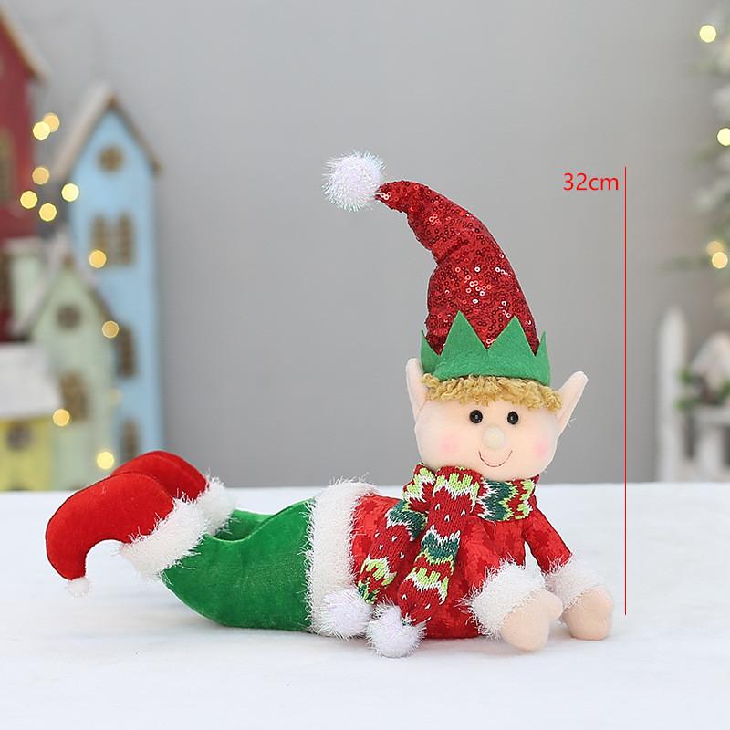 Elf Doll Christmas Sled Car Sitting Sleeping Retractable Standing Ornaments