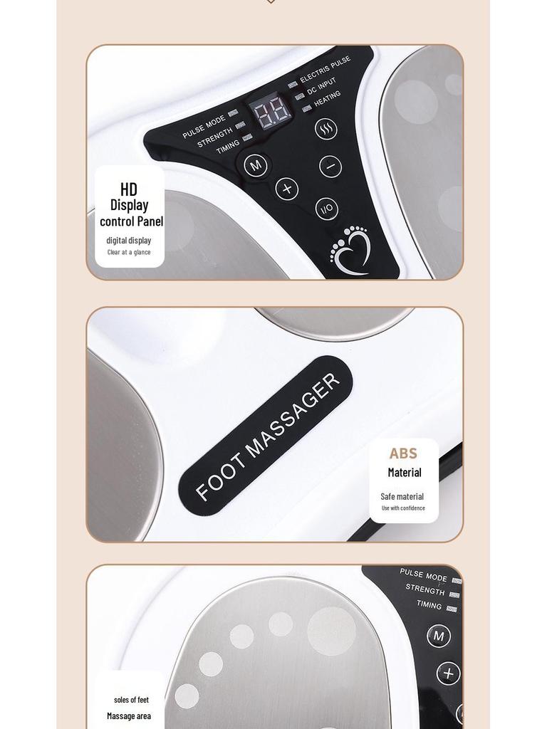 Massageador de Pés de Pulso Elétrico EMS Almofada de Acupuntura com Terapia de Calor