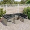 Ensemble de Canapé de Jardin vidaXL 10 Pièces avec Coussins Gris Clair Rattan Poly 3357625