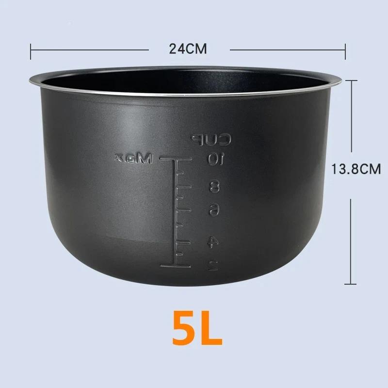 

Electric Pressure Cooker Liner 5L Non-stick Rice Pot Gall Black Crystal Inner Accessories Parts Cooking Only Suit Midea