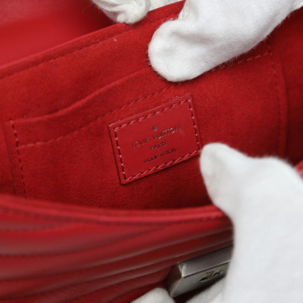 LOUIS VUITTON Chain tote New Wave Shoulder Bag leather Red Women M51930 Used