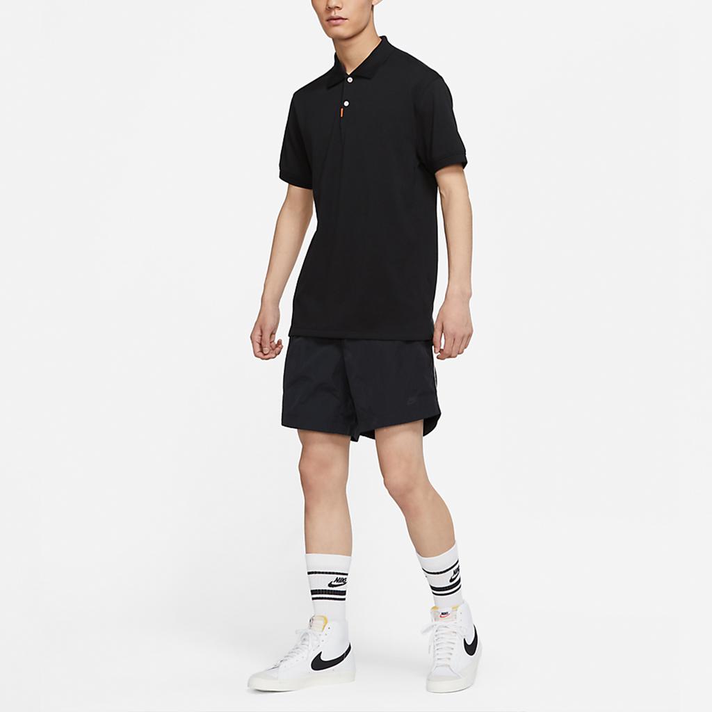 Nike Polo Shirts Men's Black Polo Collar Moderate Straight Fit DB3296-010