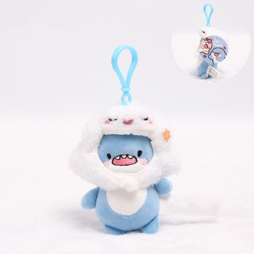 Hanging Ornament Shark Plush Keychain Key Ring Decor Cartoon Shark Pendant  Birthday Gifts