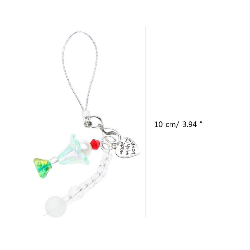Entzückender Perlen-Schlüsselanhänger Niedlicher Schlüsselanhänger Einfaches Handy-Anti-Verlust-Lanyard Ornament Perfektes Geschenk für Freunde Familie Paare