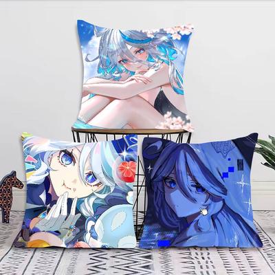 Genshin Cute Hot Girl Furina Pillow Case Cushion Cover Decor Home Throw Pillow Covers For Couch Camping Pillow Cover Decorations