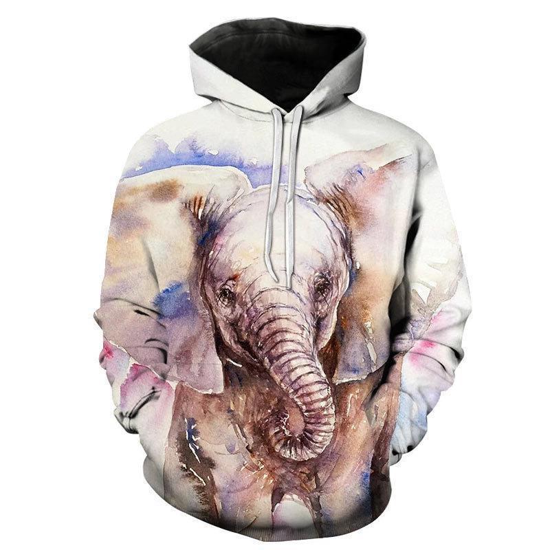 

2024 Men s Animal Oil Painting Elephant 3D Printing Hoodie Newest Fashion Spring Unisex Casual Harajuku Fun Sweatshirt Clothing 4XL
