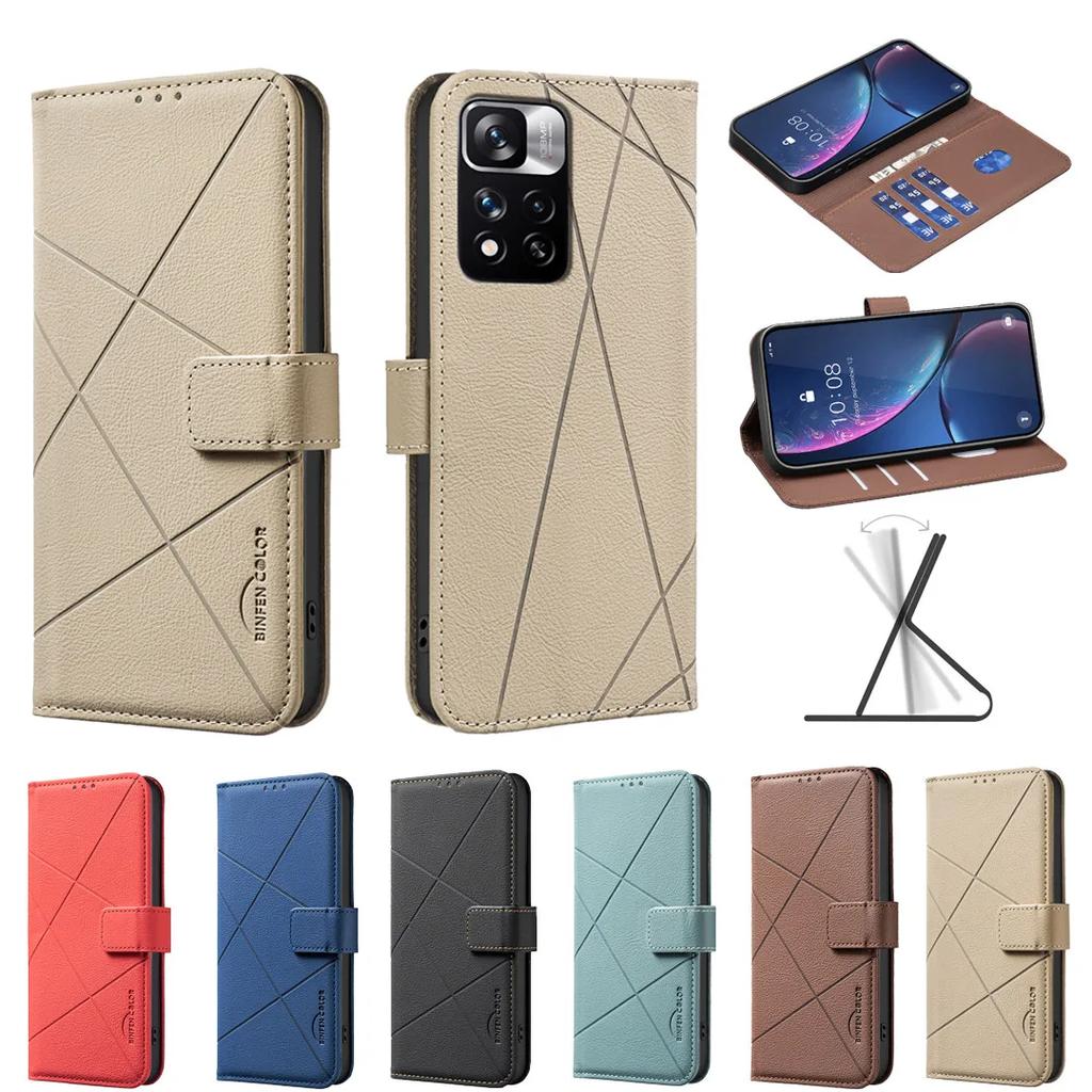 Geldbörse mit Kartenfach Ständer Klapp Lederhülle für Redmi Note 11 4G Note 11 Pro 5G Note 11 Pro 4G Note 11 Pro Plus Note 11S