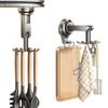 Kitchen Suction Wall-mounted Multi-functional Storage Rack, with Integrated Storage Featuring No-drilling and Rotatable Hooks