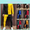 Stylish Men's Tracksuit Suit With Hoodie And Zipper Closure For Gym And Sports