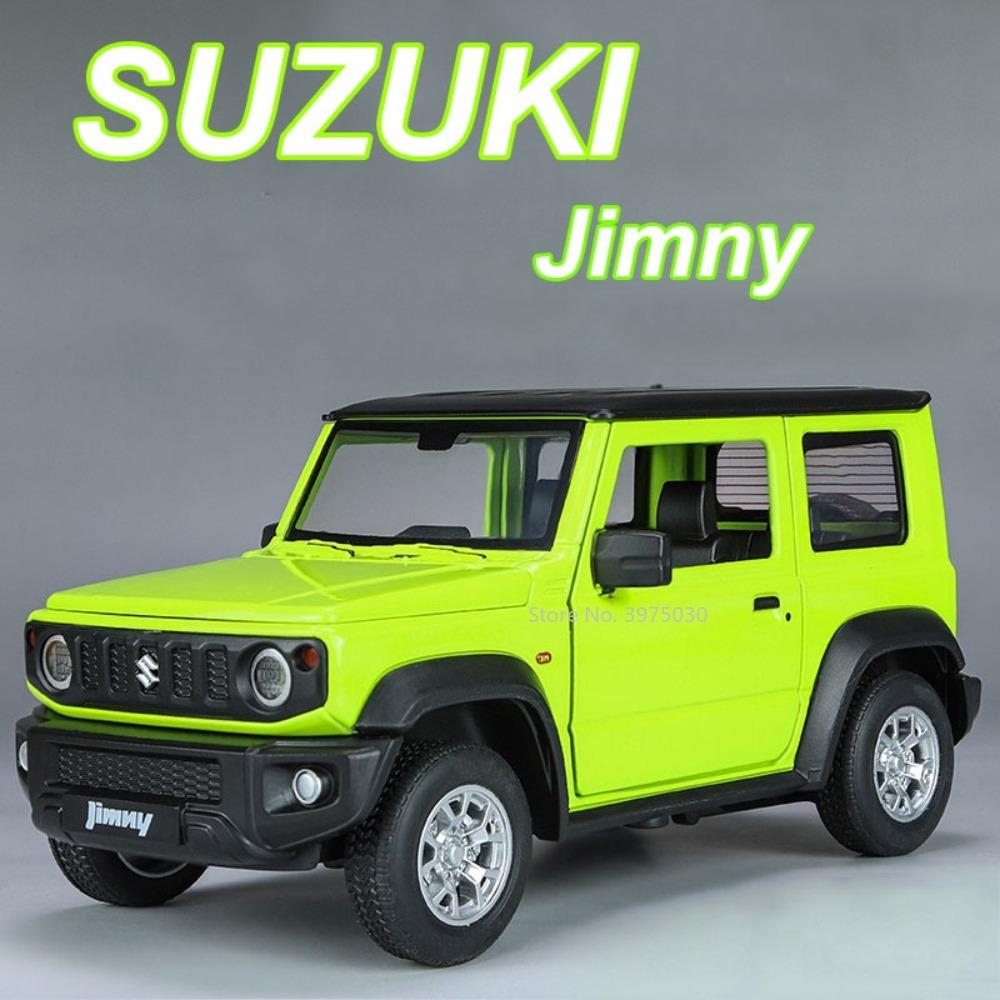1/24 SUZUKI Jimny Lekebilmodell Legering Diecasting med lydlys Trekk tilbake Funksjon Leker Kjøretøysmodeller Voksensamlergaver