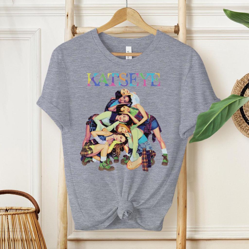 Unisexs Casual Katseye Girl Group Graphic Tshirts Unisex Summer Short Sleeve Vintage Hip Hop Singer Tees Gifts For Fan