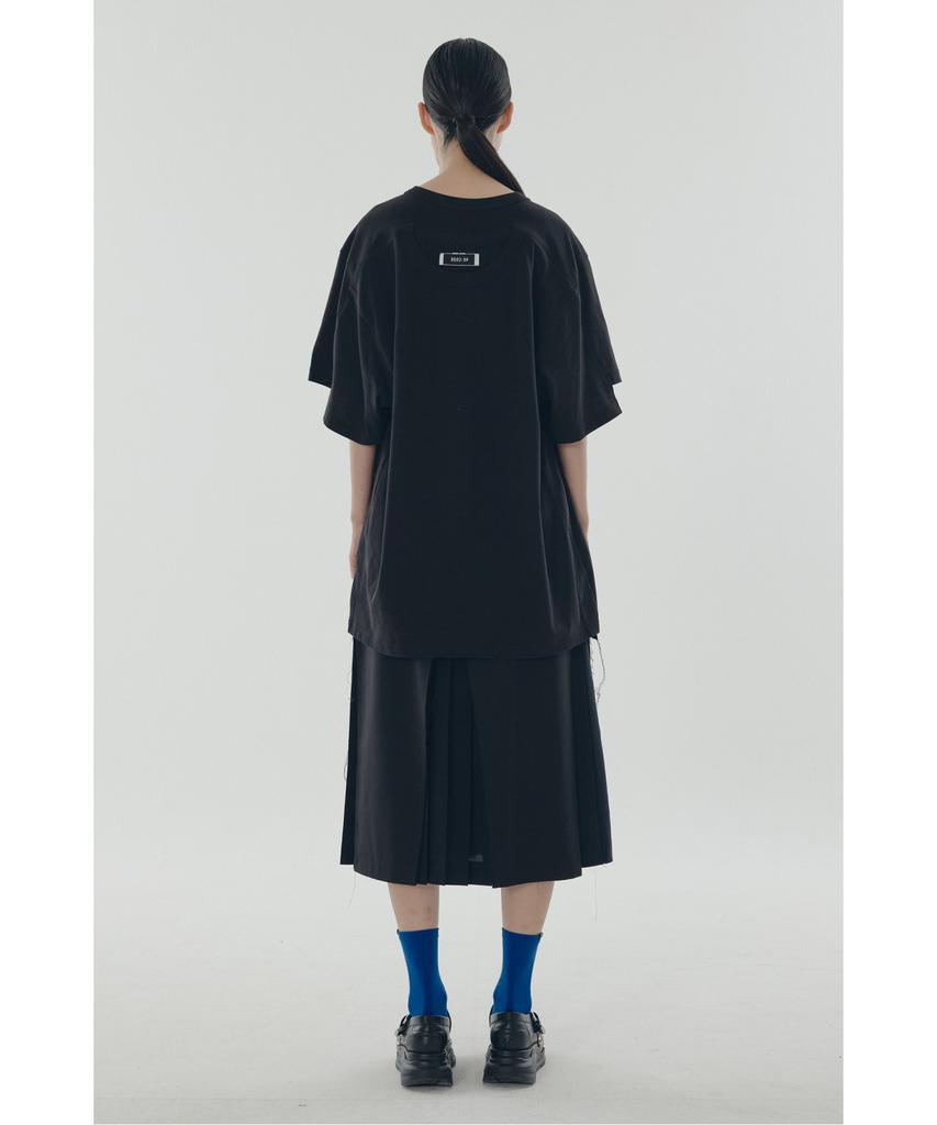 RECODE A-Line Slit Pleats Lining Skirt