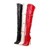 Temperament High Heels Long Boots Over the Knee Boots Super High Heel Sex Model Patent Leather Nightclub Stiletto Knight Boots Pointed