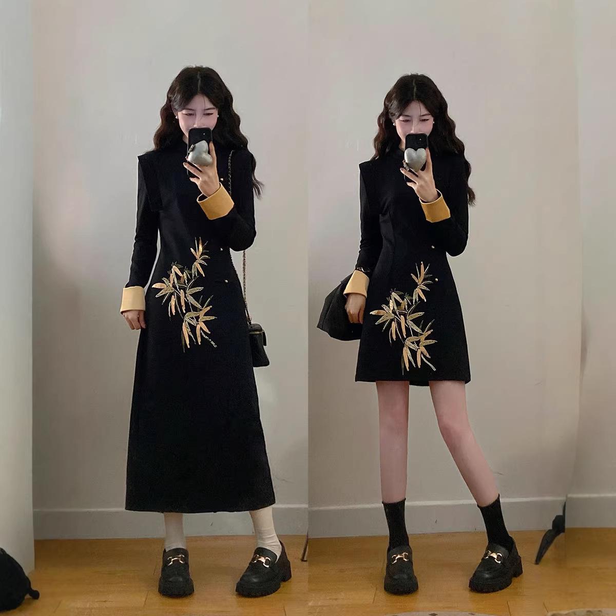 2026 Plus Size Spring Qipao Dress: Slimming, Waist-Cinching, Traditional Chinese Embroidery 3XL