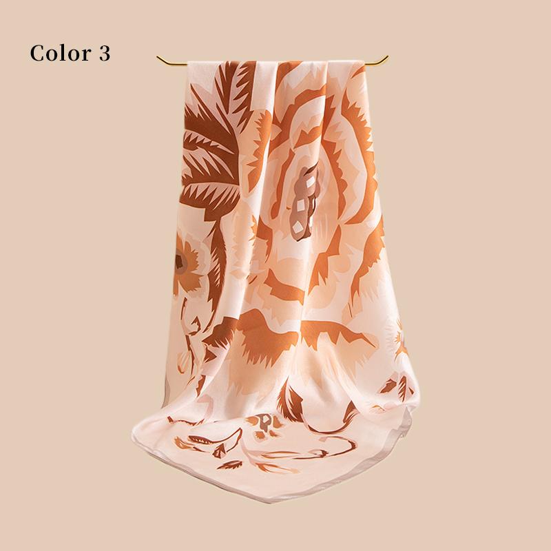 100% Real Silk Square Scarf For Women Print Bandana  New Natural Pure Silk Headscarf Small Suqare Silk Kerchief 68x68cm