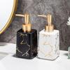 Ceramic Soap Dispenser Marble Detailing Liquid Container For Hand Wash Shampoo And More Refillable