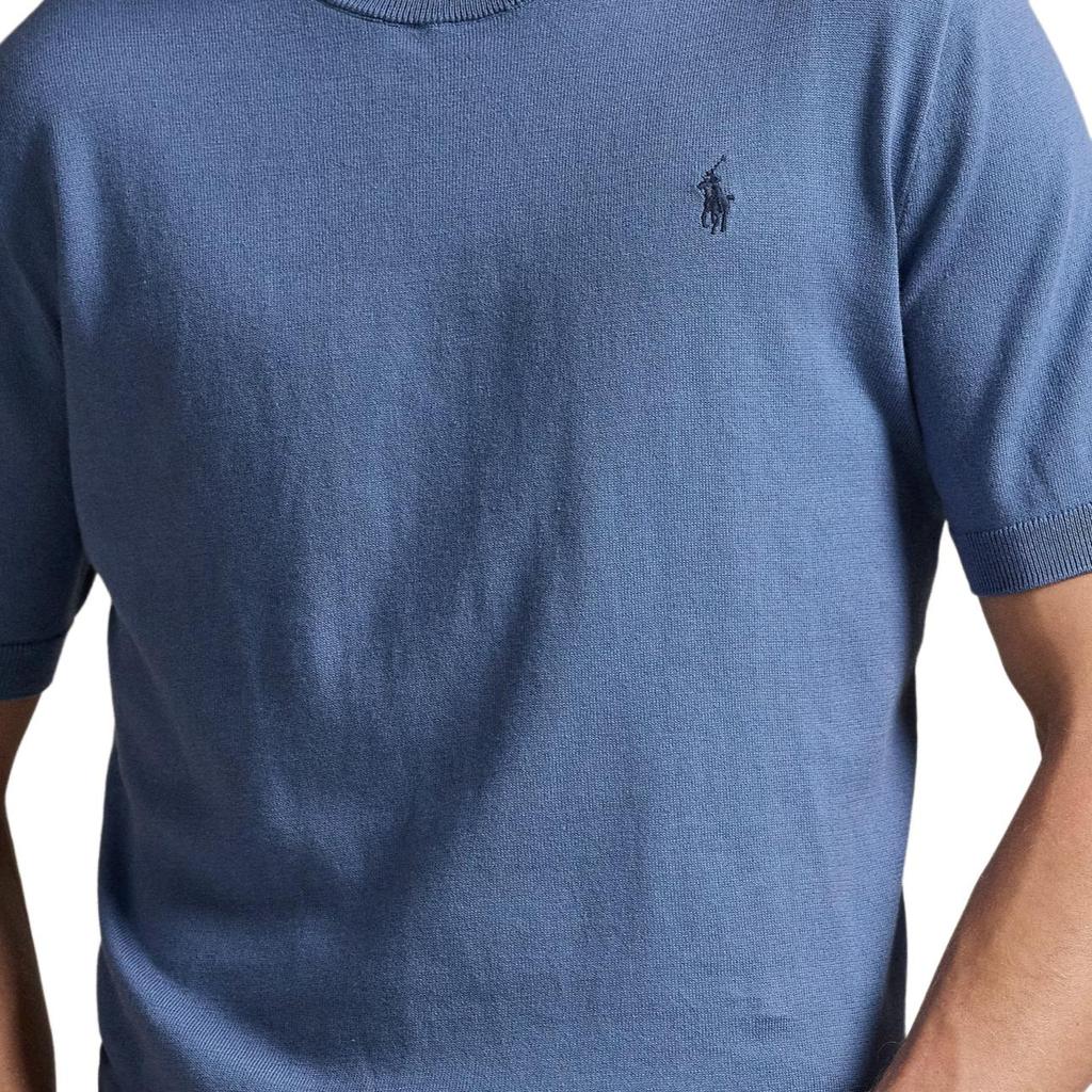 Polo Ralph Lauren Solid Color Cotton Crew Neck Short Sleeve T-Shirt Men Tops Blue 710980681-003