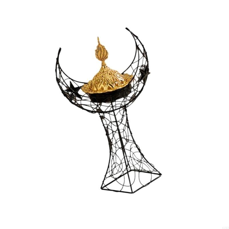 62KD Aromas Burners with Lid with Exotic Charm Middle East Eid Metal Moon Censers
