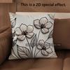 2D Floral Embellished Pillowcases With 3D Effect Pattern Cushion Cover Suitable For Sofa Bedroom Car Pillow Cover