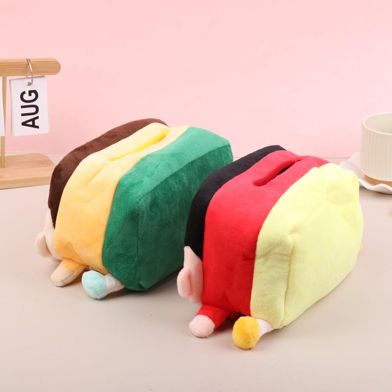 Crayon Shin-Chan Plush Cute Tissue Box Anime Personality Creative Boochan Runny Nose Tissue Storage Box Desktop Decoration