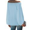 Off Shoulder Solid Color Women Shirt Spring Autumn Lantern Long Sleeve Women Blouse Daily Clothing