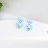 Geometrische Ohrringe in blauer Farbe für Damen Böhmische Blumen-Schmetterlings-Anhänger Weibliche Hängeohrringe