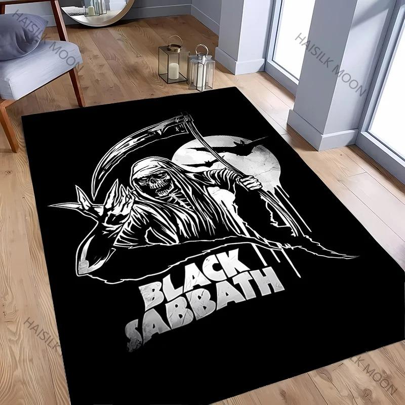 Band Black S-Sabbath Pattern Carpets Living Room Bedroom Bedside Floor Mat Area Rug Cloakroom Club Home Decoration
