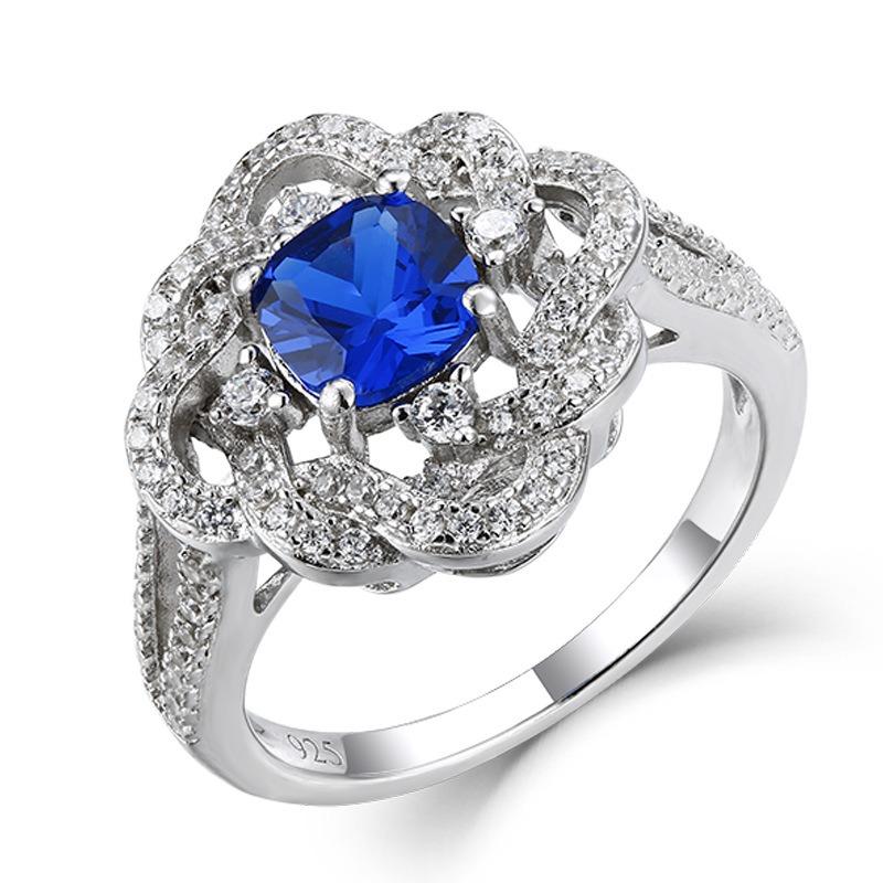 

Jewelry 925 Silver Ring Women s Niche Premium Ring Light Luxury Gemstone Silver Jewelry No. 6 белого золота