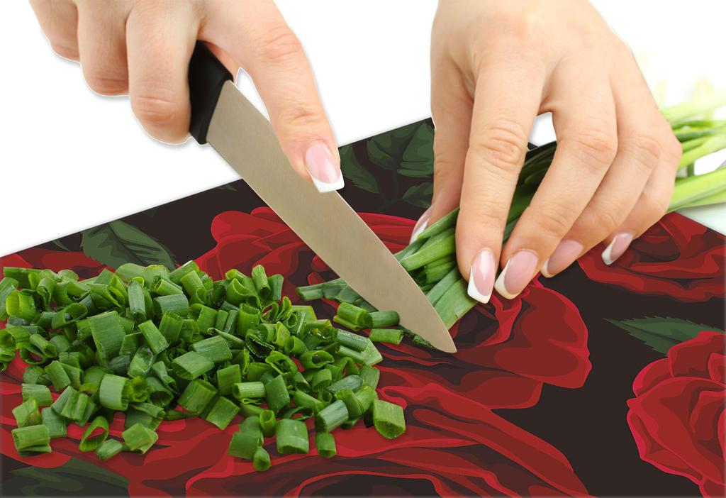 Glas-Kochfeld-Schutzplatte 90x52 Rosen
