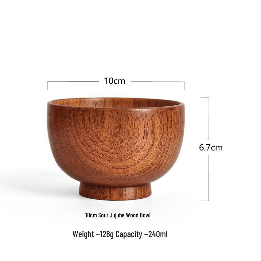 

Natural Chinese Sour Jujube Wood Bowl: Versatile Tableware for Rice, Soup, and Noodles for Both Children and Adults