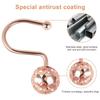 12Pcs Shower Curtain Hooks Metal Anti Rust Hooks Bathroom Accessories Shower Curtain Rings Decorative Hooks for Bathroom Home