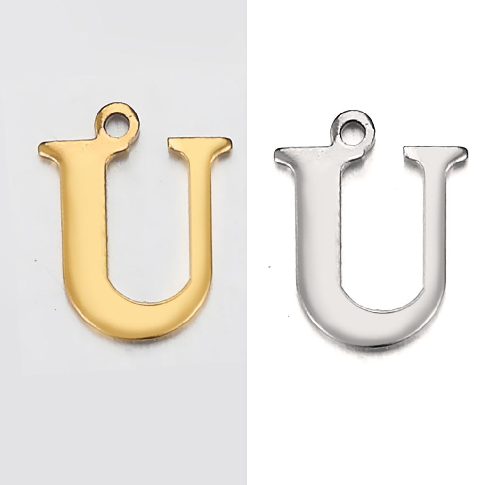 20pcs Stainless Steel Gold Letter Charm Initial Charms Alphabet Beads Pendants Assorted for Bracelet Necklace Jewelry Making DIY