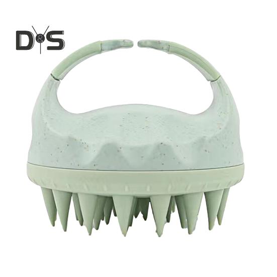 

Массажер для кожи головы, щетка для шампуня с мягкой щетиной, эргономичная ручка, портативная дорожная щетка для удаления перхоти и роста волос, отшелушивающее средство для кожи головы, скраббер, щетка для чистки зелёный