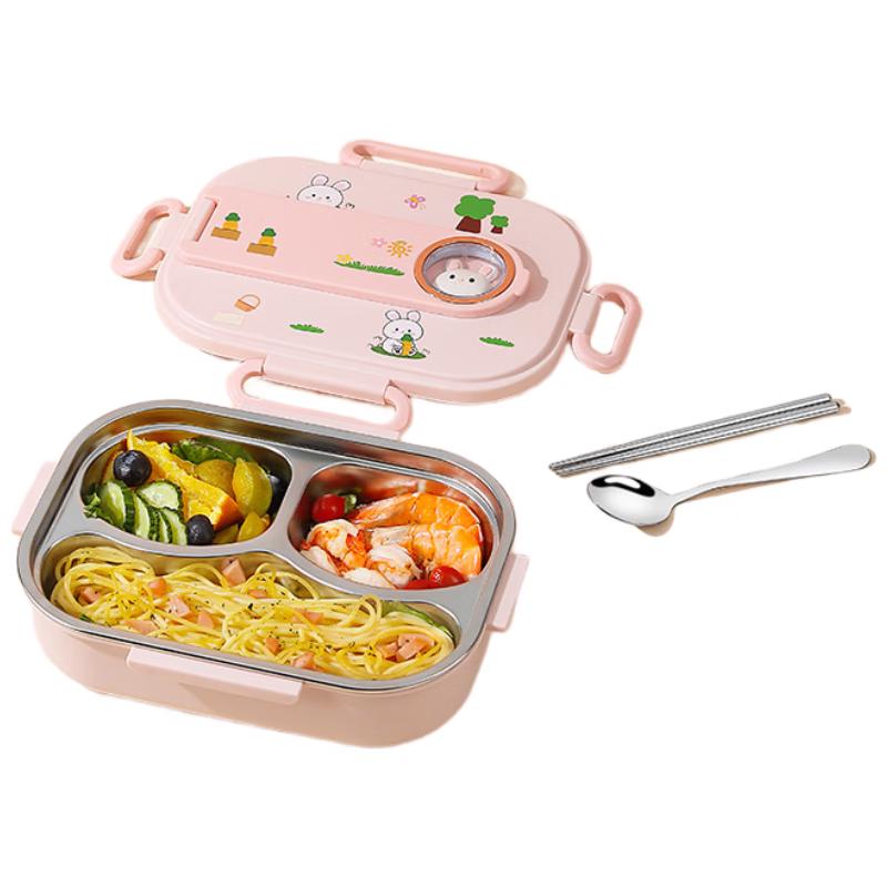 Yuedisi Stainless Steel Divided Insulated Lunch Box 3 Compartments