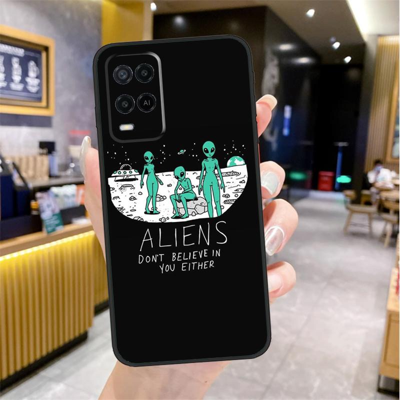 Aesthetic Alien Case For Oppo A96 A76 A16 A17 A18 A60 A80 A40 A38 A58 A78 A98 A94 A74 A54 A15 A57 A77 A5 Pro
