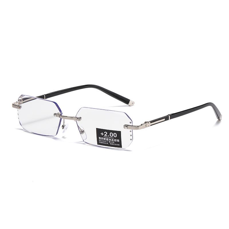 Advanced Frameless Photochromic Beveled Reading Glasses with Anti-Blue Light & High Definition