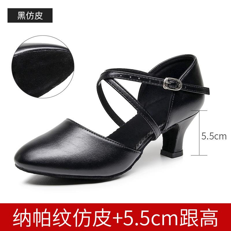Ladies' Adult Latin Dance Shoes,soft Soled Mid High Heels,dance Performance Shoes for All Seasons,indoor and Outdoor Dance Shoes