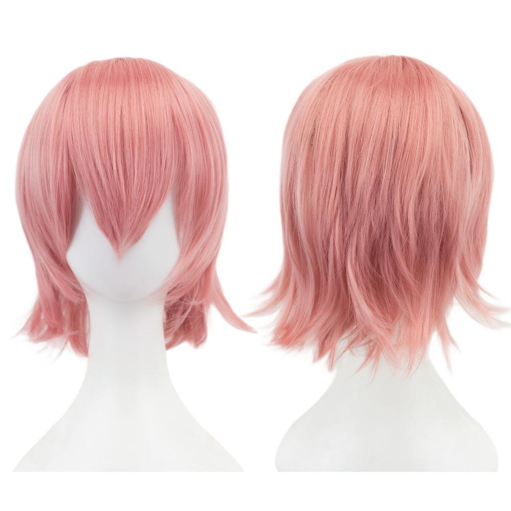 Parrucche BOB Biondo Rosa Arancio con Frangia Sintetiche Anime Stratificate Halloween