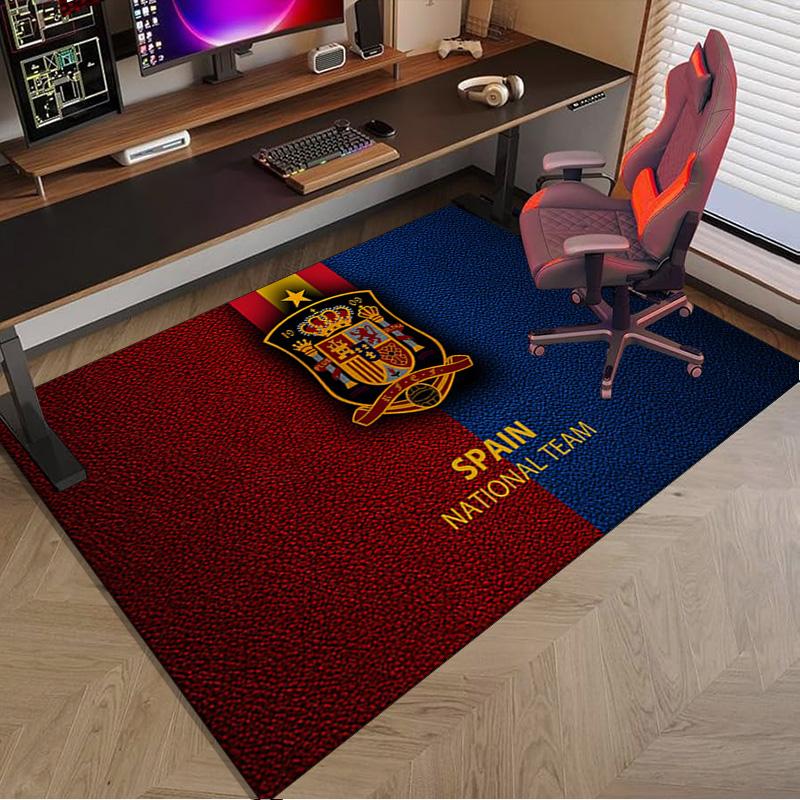 Spanien FC Wappen Bedruckter Teppich für Büro, Stuhlunterlage, Dekorativer Teppich Bodenmatte, Große Größe Fan Geschenke Weihnachtsgeschenke