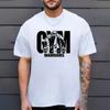 Plus Size Gym Fitness T-Shirt Casual Solid Color GYM Letter Print Short Sleeve Top Simple Loose Men's Muscle T Shirts Clothing