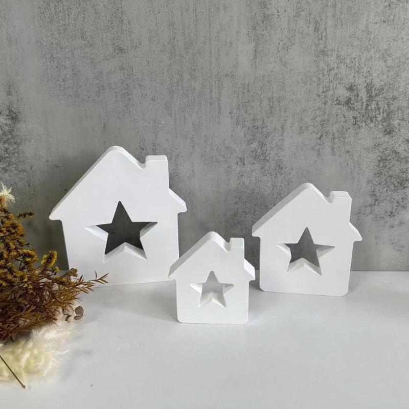 Sternenhaus-Harzformen, Liebeshaus-Harzformen zur Herstellung von Kerzen, Kunsthandwerk, Raumdekorationen, Kuchendekorationen und Fondant-Dekorationen.